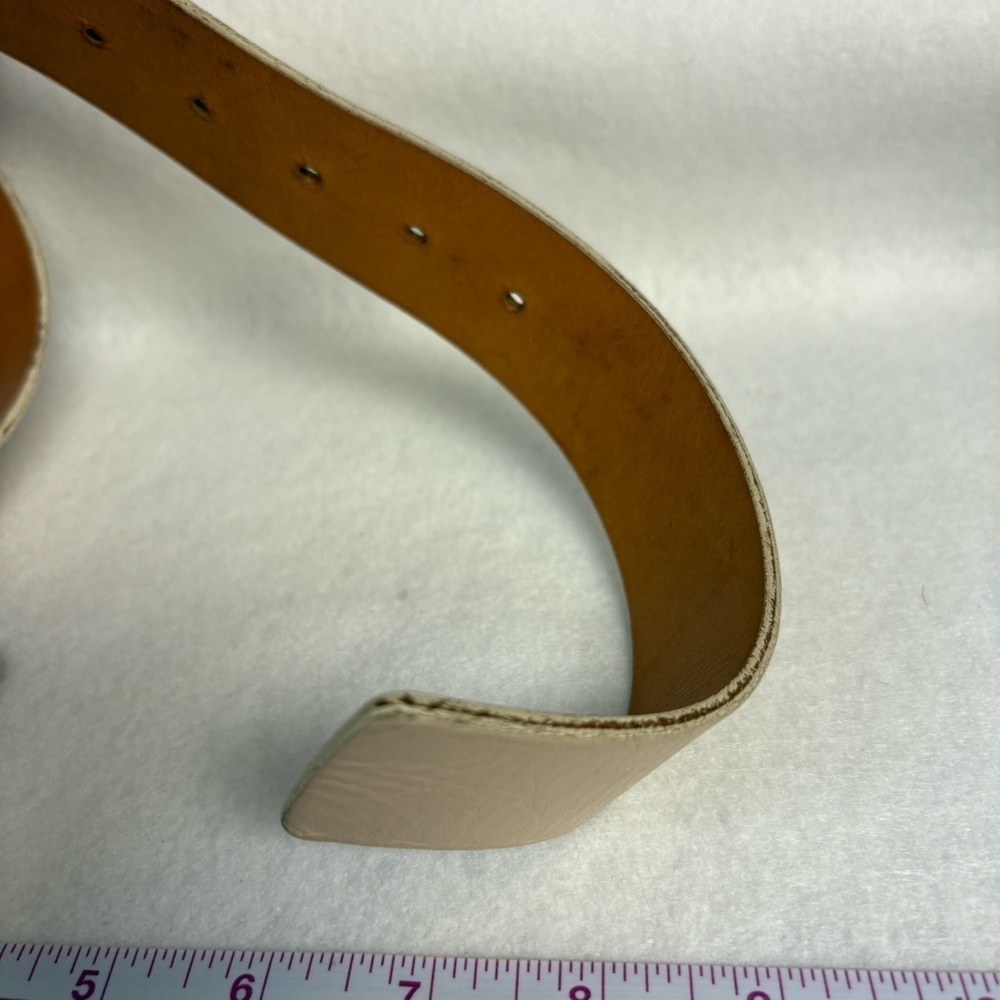 BAPY BELT sz S Bape Japan White Leather DIY Blue Swarovski Crystals - Picture 4 of 13